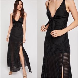 BCBGeneration Dress. Checkered Bow Black Long Maxi Prom